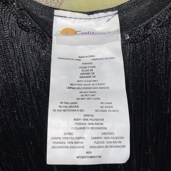 CALIFORNIA COSTUMES FRINGE “ROARING 20’S-STYLE” SLEEVELESS DRESS SZ 3X BOACK - Picture 11 of 11